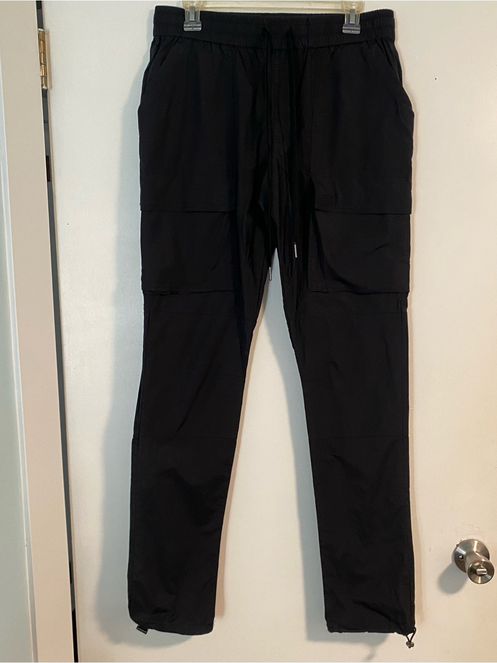 NWOT PacSun Cargo Pants Jogger Elastic Waist Black Men’s M Stretch Casual Tech